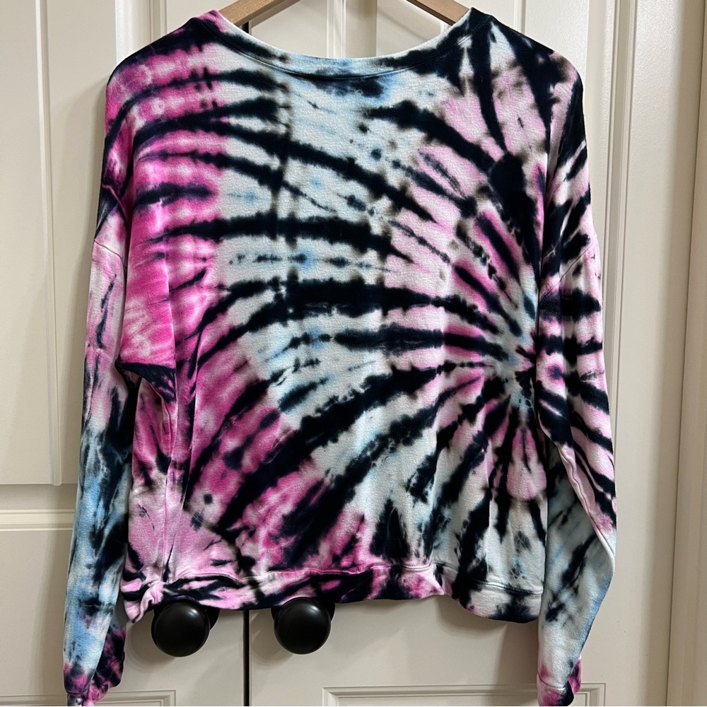 Erge Designs Girls Tie Dye Long Sleeve Top in Blue/Pink, Size XL - Picture 7 of 7